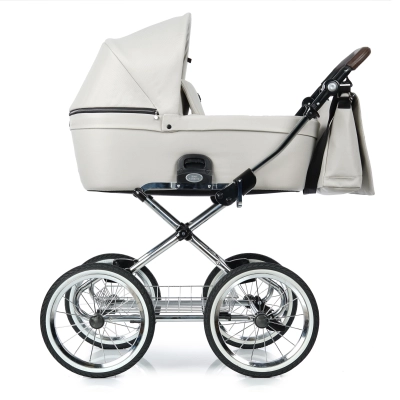 Roan wózek COSS Classic 2w1 Tahitian Vanilla, koła 14" pompowane czarno-białe
